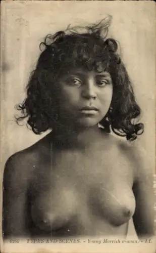 Ak Scenes et Types, Jeune Mauresque, Maghreb, nackte Araberin, Busen, Erotik