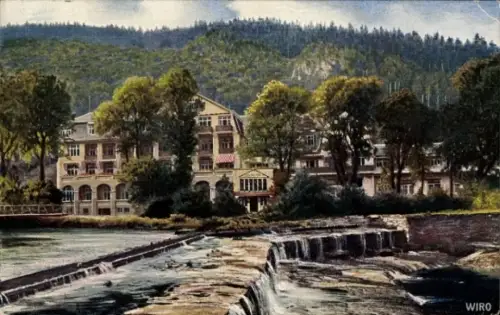 Künstler Ak Bad Blankenburg in Thüringen, Hotel Löscheshall