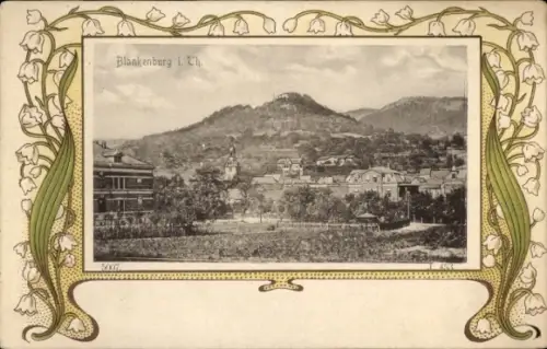 Präge Passepartout Ak Bad Blankenburg in Thüringen, Gesamtansicht