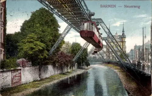 Ak Barmen Wuppertal, Neuerweg, Schwebebahn