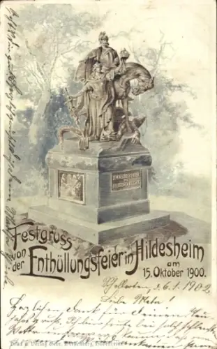 Litho Hildesheim in Niedersachsen, Denkmal, Enthüllungsfeier