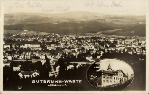 Ak Jablonec nad Nisou Gablonz an der Neiße Region Reichenberg, Gesamtansicht, Gutbrunn Warte