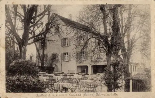 Ak Schweizerhall Schweizerhalle Kanton Basel Land, Gasthof Restaurant Soolbad, Saline