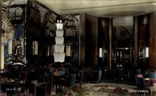 Ak Paquebot Normandie, CGT, Un coin du Grand Salon