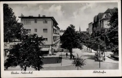 Ak Berlin Treptow Adlershof, Kolonialwaren Otto Thürmann, Abtstraße, Platz der Befreiung, Bauhaus