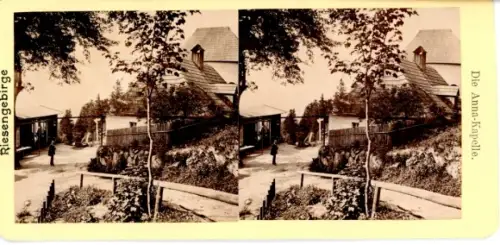 Stereo Foto Sosnówka Seidorf Podgórzyn Giersdorf Riesengebirge Schlesien, Annakapelle
