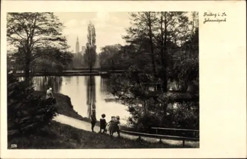 Ak Freiberg im Kreis Mittelsachsen, Johannispark