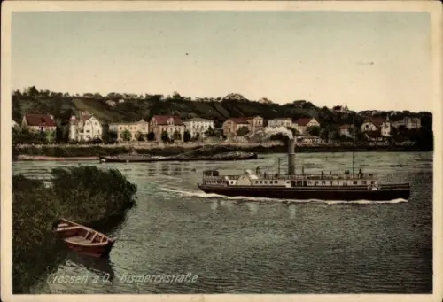 Ak Kosierz Kossar Cossar Crossen Oder Ostbrandenburg, Bismarckstraße, Salondampfer