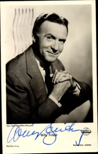 Ak Schauspieler Willy Fritsch, Portrait, Gloria, Autogramm