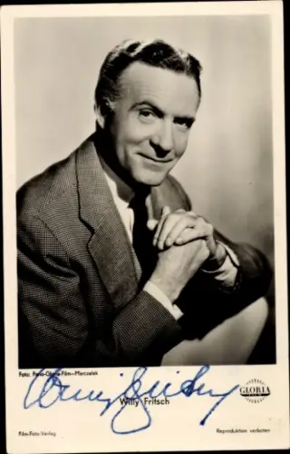 Ak Schauspieler Willy Fritsch, Portrait, Gloria, Autogramm