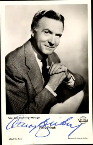 Ak Schauspieler Willy Fritsch in Damenwahl, Portrait, Autogramm