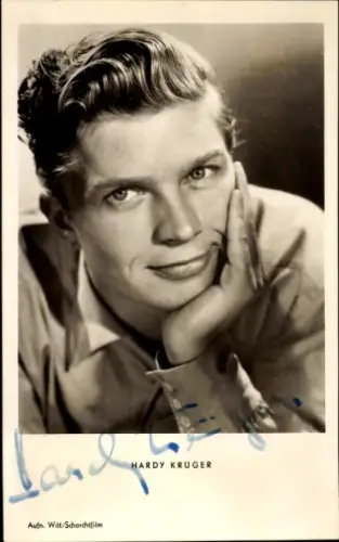 Ak Schauspieler Hardy Krüger in Ich heiße Niki, Portrait, Autogramm