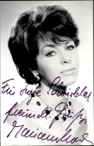 Autogrammkarte Schauspielerin Marianne Koch, Portrait, Autogramm