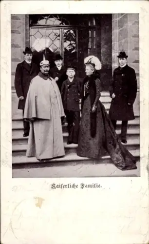 Ak Kaiser Wilhelm II., Kaiserin Auguste Viktoria, Kaiserliche Familie, Prinzen