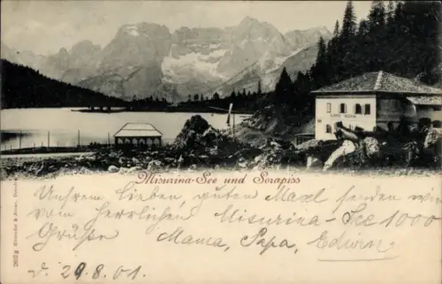 Ak Lago di Misurina Misurinasee Cortina d'Ampezzo Veneto, Panorama, Gasthaus, Sorapiss