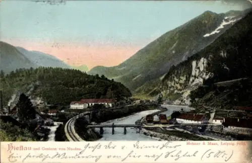 Ak Hieflau Landl in der Steiermark, Gesäuse, von Norden