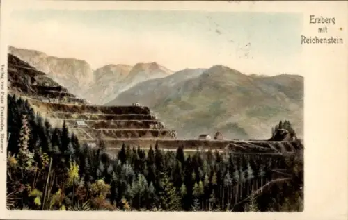 Ak Eisenerz Steiermark, Erzberg mit Reichenstein