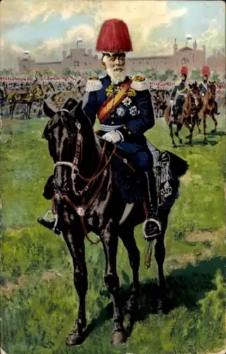 Künstler Ak Prinzregent Luitpold von Bayern, Zieher, Portrait mit Pferd