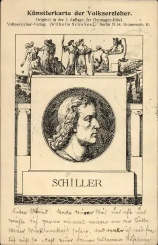 Künstler Ak Volkert H., Dichter Schiller, Denkmal
