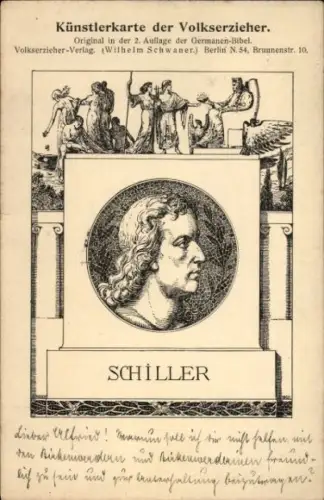 Künstler Ak Volkert H., Dichter Schiller, Denkmal