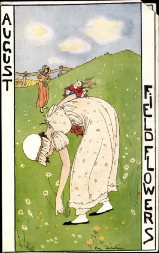Künstler Ak Cramer, Rie, August, Field Flowers, Allegorie