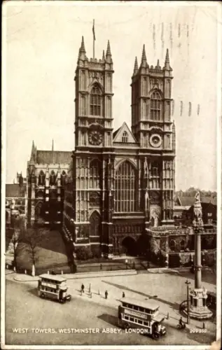 Ak Westminster London City, Westminster Abbey,  West Towers