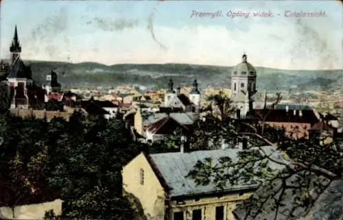 Ak Przemyśl Polen, Stadtansicht von   Gebäude,  von 1909