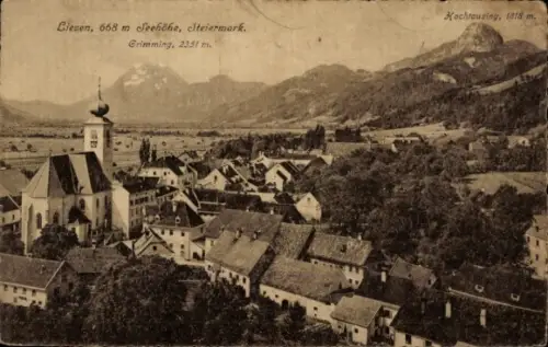 Ak Gröbming Steiermark, Liesen, 668 m Seehöhe, Grimming, 2351 m, Hochtausing, 1818 m
