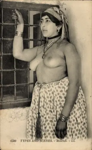 CPA Types and Scenes, Mauresque, barbusig