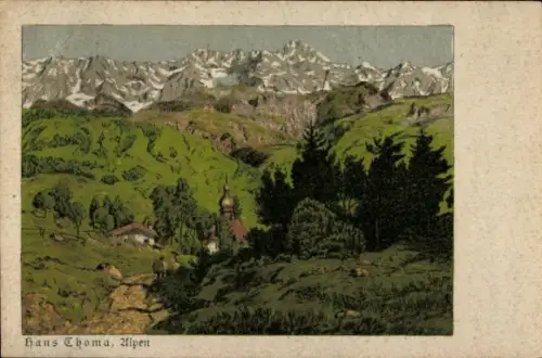 Künstler Ak Thoma, Hans, Alpen