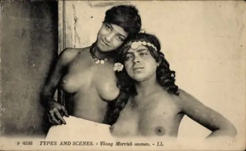 Ak Scènes et Types, Jeunes Mauresques, Barbusig