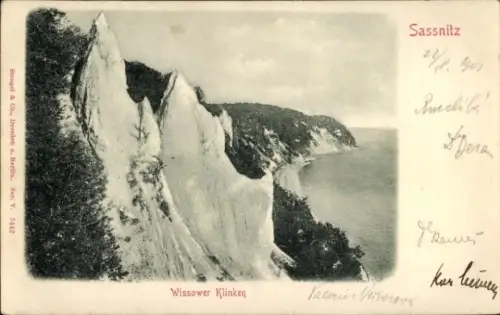 Relief Ak Sassnitz auf Rügen, Wissower Klinken