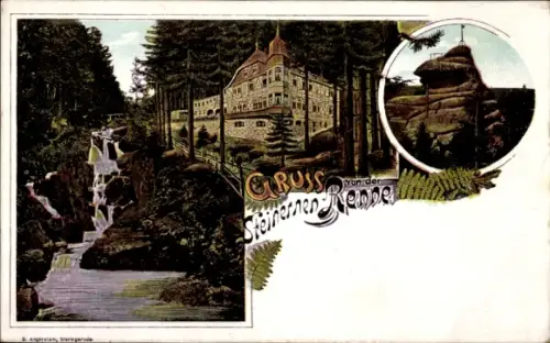 Litho Hasserode Wernigerode am Harz, Steinerne Renne