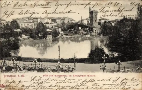 Ak Frankfurt am Main, Blick vom Konzerthaus im Zoologischen Garten