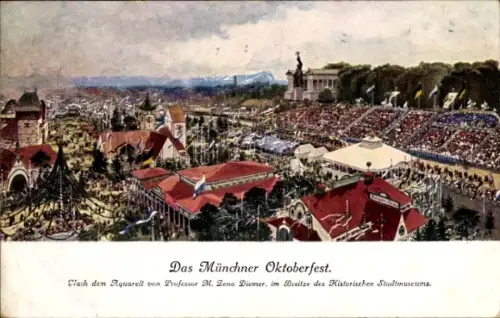 Künstler Ak Diemer, Zeno M., München Bayern, Oktoberfest