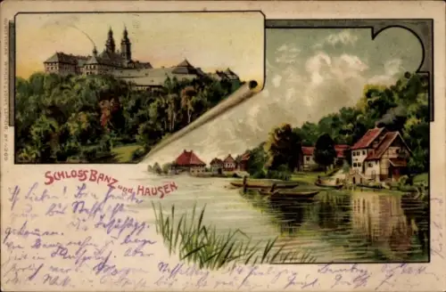 Künstler Ak Bad Staffelstein am Main Oberfranken, Schloss Banz, Hausen