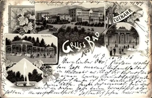 Litho Bad Neuenahr Ahrweiler Rheinland Pfalz, Kurhotel, Trinkhalle, Wandelhalle, Sprudel