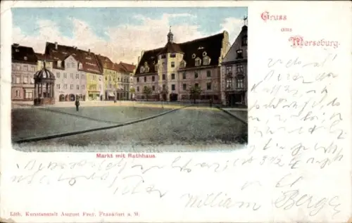 Ak Merseburg an der Saale, Marktplatz mit Rathaus