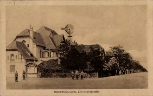 Ak Altengrabow Möckern in Sachsen Anhalt, Partie am Bahnhofshotel, Döritzer Straße
