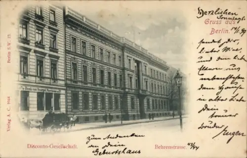 Ak Berlin Mitte, Behrenstraße 43/44, Disconto-Gesellschaft