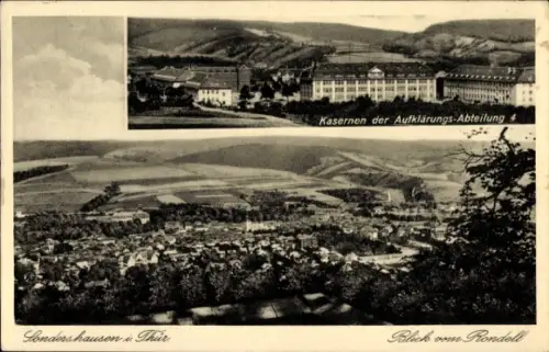Ak Sondershausen im Kyffhäuserkreis Thüringen, Kasernen d. Aufklärungsabteilung 4, Ortsblick 