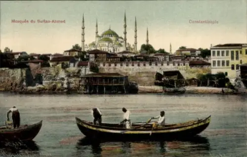 Ak Konstantinopel Istanbul Türkei, Moschee Sultan Ahmed, Ruderboote