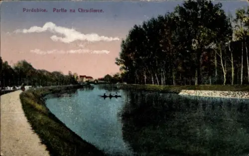 Ak Pardubice Pardubitz Stadt, Partie na Chrudimce