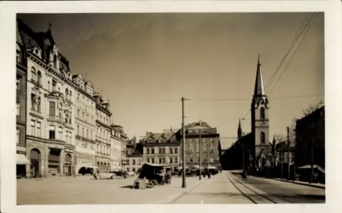 Ak Liberec Reichenberg Stadt, Straße, Kirche