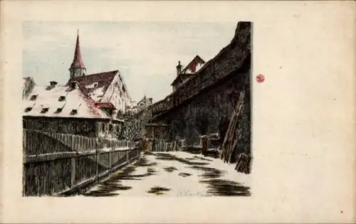 Künstler Ak Lark, B., Cheb Eger Region Karlsbad, Franziskanerhof