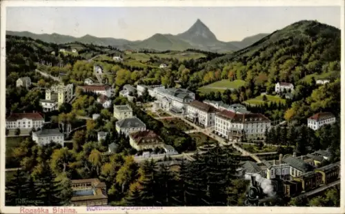 Ak Rogaška Slatina Rohitsch Sauerbrunn Slowenien, Landschaft mit Bergen, Bäume, Gebäude, Rogaška 