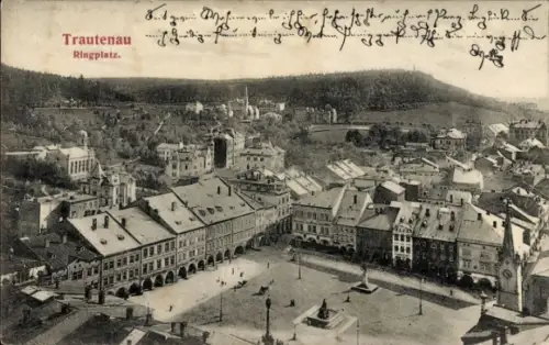 Ak Trutnov Trautenau Riesengebirge Region Königgrätz,  Ringplatz, Stadtansicht,  