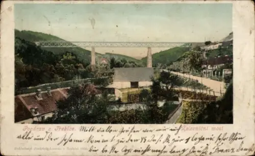 Ak Třebíč Trebitsch Region Hochland, Brücke, Landschaft, Gebäude, Wasser, Bäume,  aus 1900