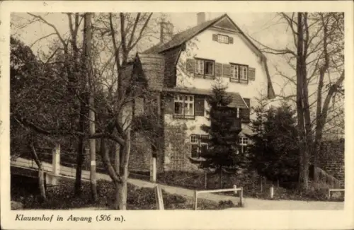 Ak Aspang Niederösterreich, Klausenhof in  Bäume, Schwarz-Weiß