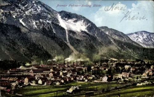 Ak Jesenice Assling Aßling Slowenien, Berglandschaft, Industrieanlagen, Ort  Nord Krain